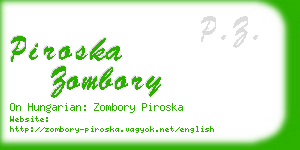 piroska zombory business card